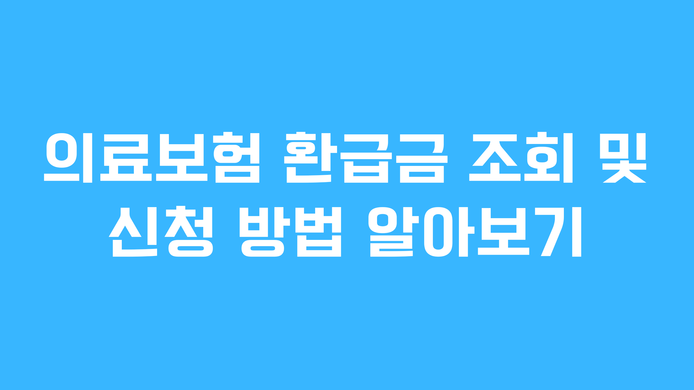 의료보험 환급금 조회