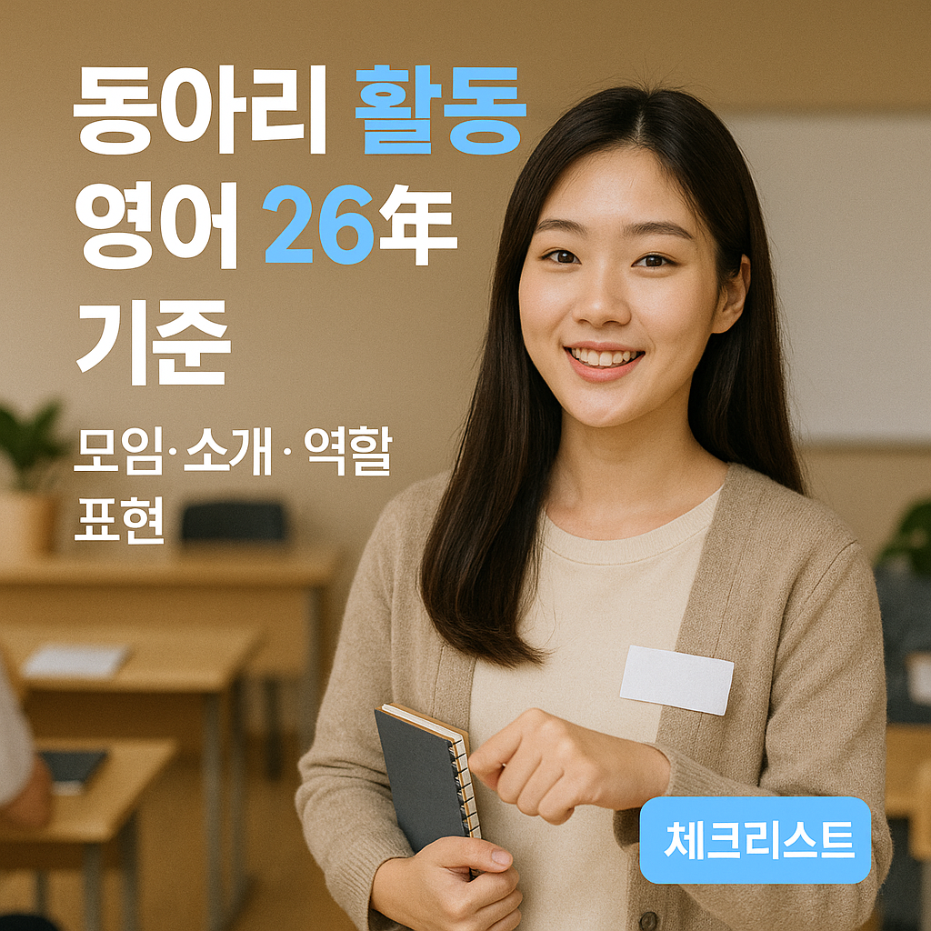 동아리 활동 영어 26년 기준 | 모임·소개·역할 표현 체크리스트