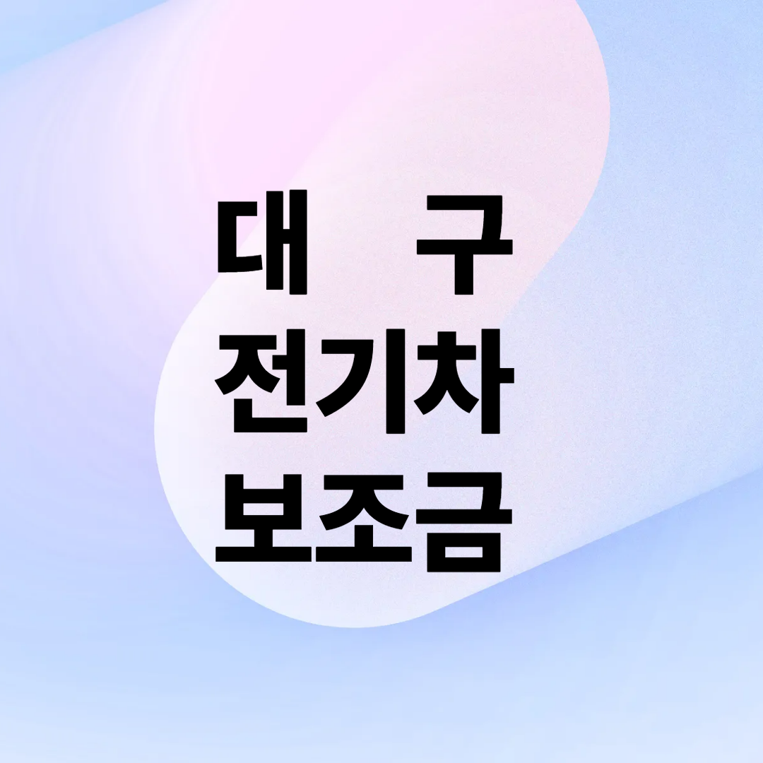 대구 전기차 보조금