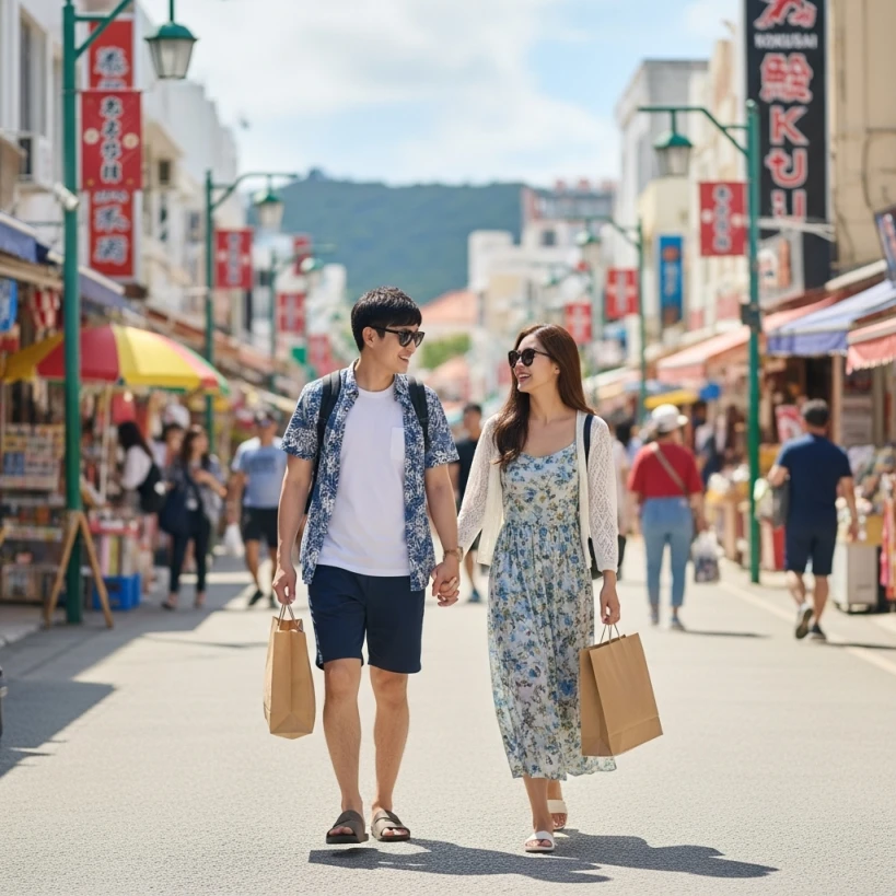 오키나와 11월 낮 시간 추천 옷차림, 반팔과 얇은 겉옷