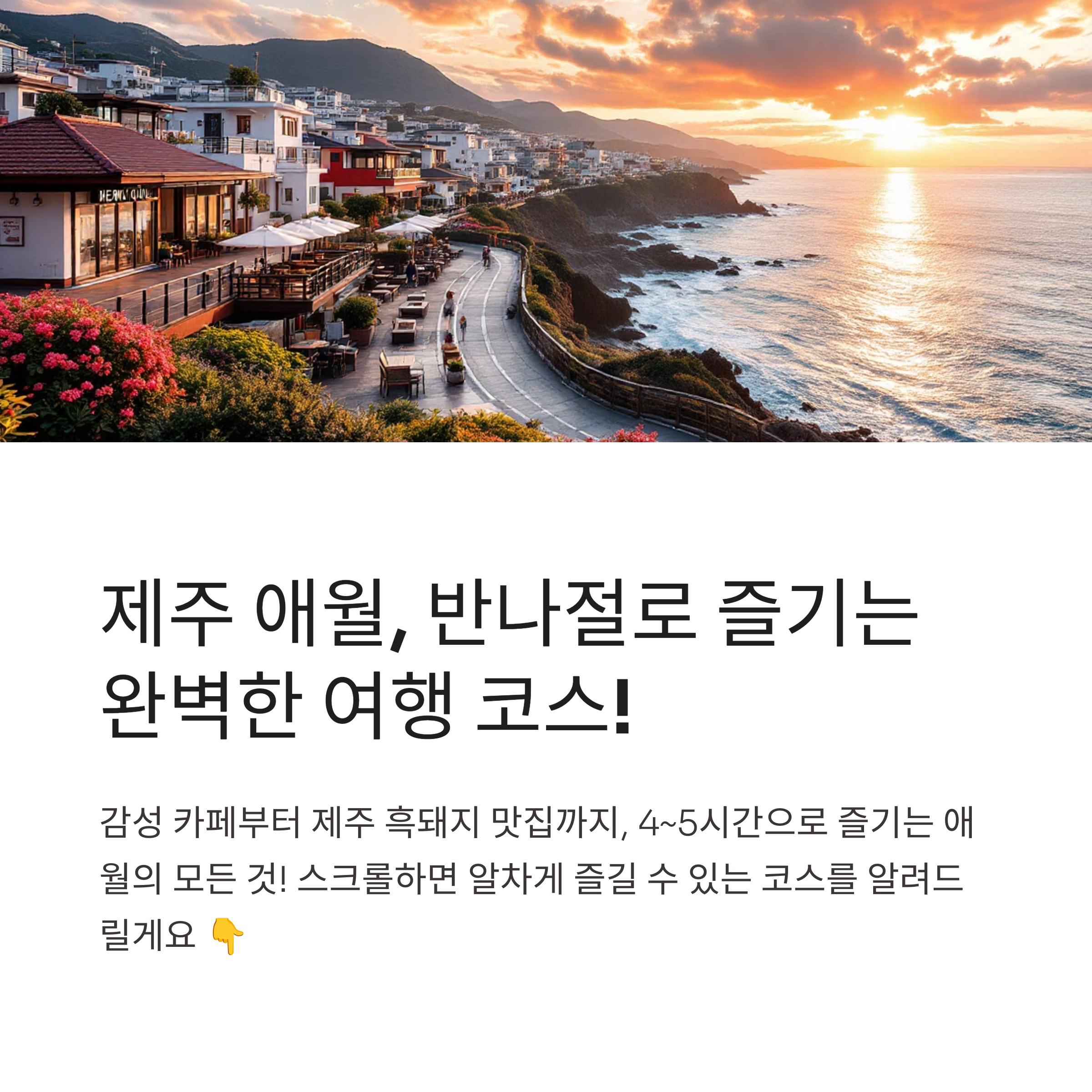 감성카페부터 맛집까지, 제주 애월 반나절 코스