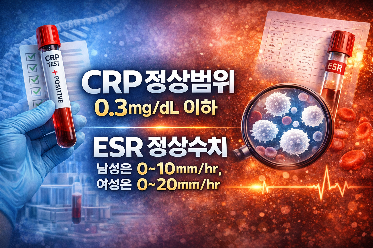 CRP와 ESR 정상범위