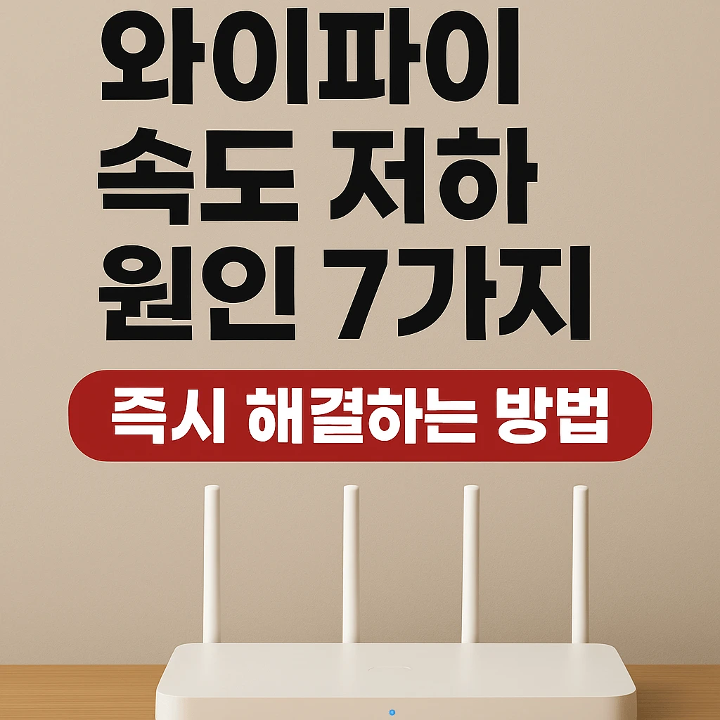 와이파이 속도 저하 원인 7가지와 즉시 해결하는 방법