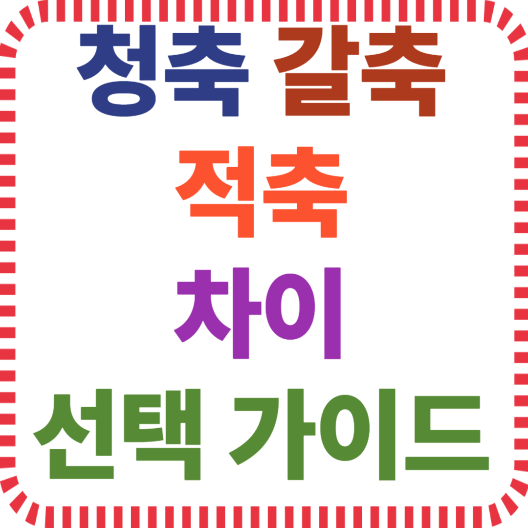 청축 갈축 적축 차이와 선택 가이드