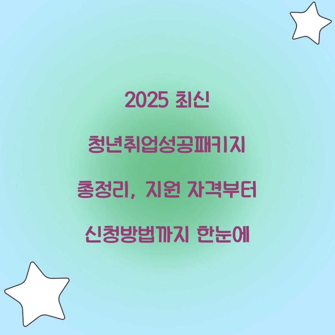 2025 최신 청년취업성공패키지 총정리