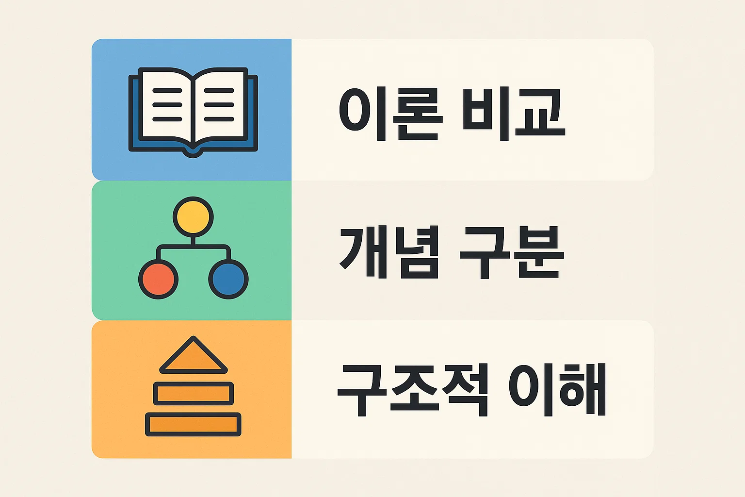 사회복지사 1급 기출문제 중 1교시에서 출제되는 이론 비교형 문제의 주요 패턴과 개념 구분 포인트를 정리한 이미지입니다