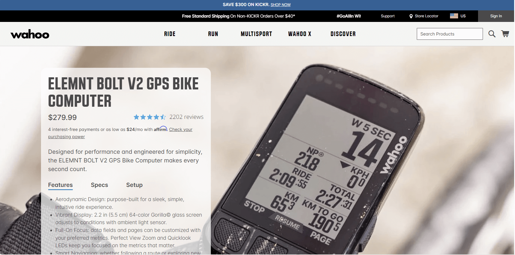 Wahoo ELEMNT Bolt