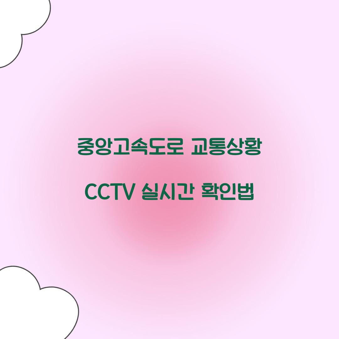 중앙고속도로 교통상황 CCTV