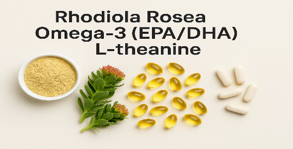 로디올라 로제아, 오메가-3 (EPA/DHA), L-테아닌