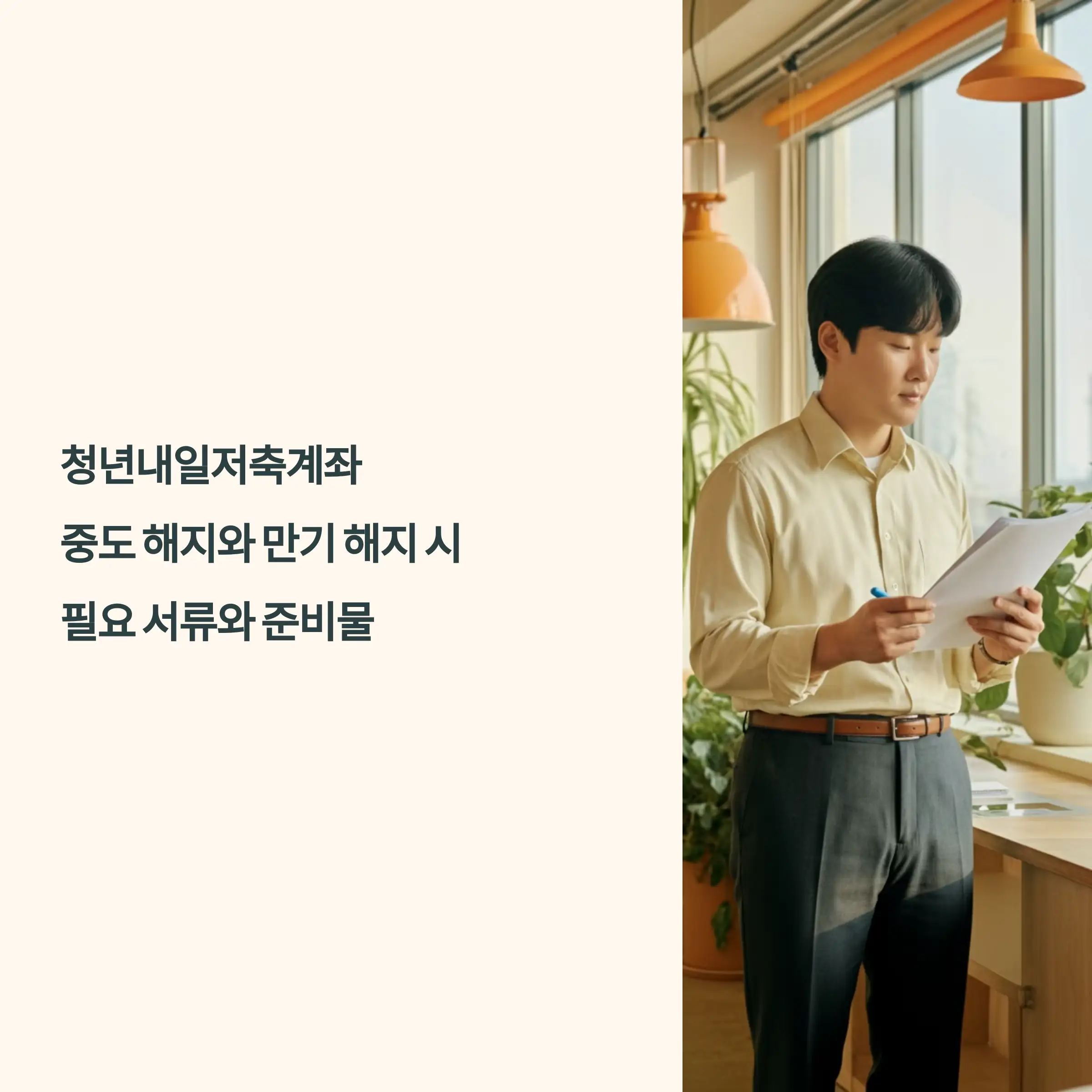 청년내일저축계좌 중도 해지와 만기 해지 시 필요 서류와 준비물