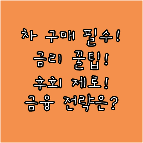 후회 없는 자동차 구매를 위한 할부 ..