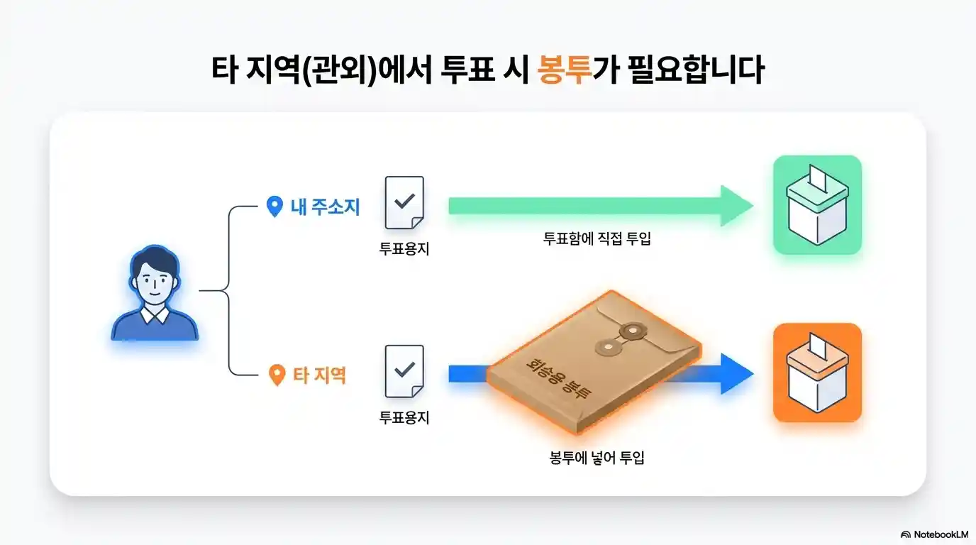 관내 투표 관외 투표 차이점 봉투