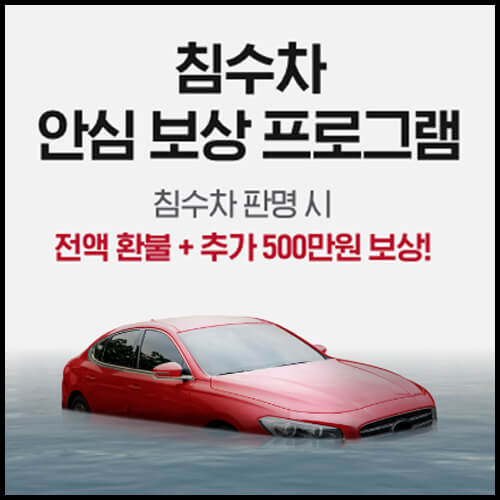 중고차 직거래 사이트 추천 - 케이카, 침수차 안심 보상 프로그램 운영