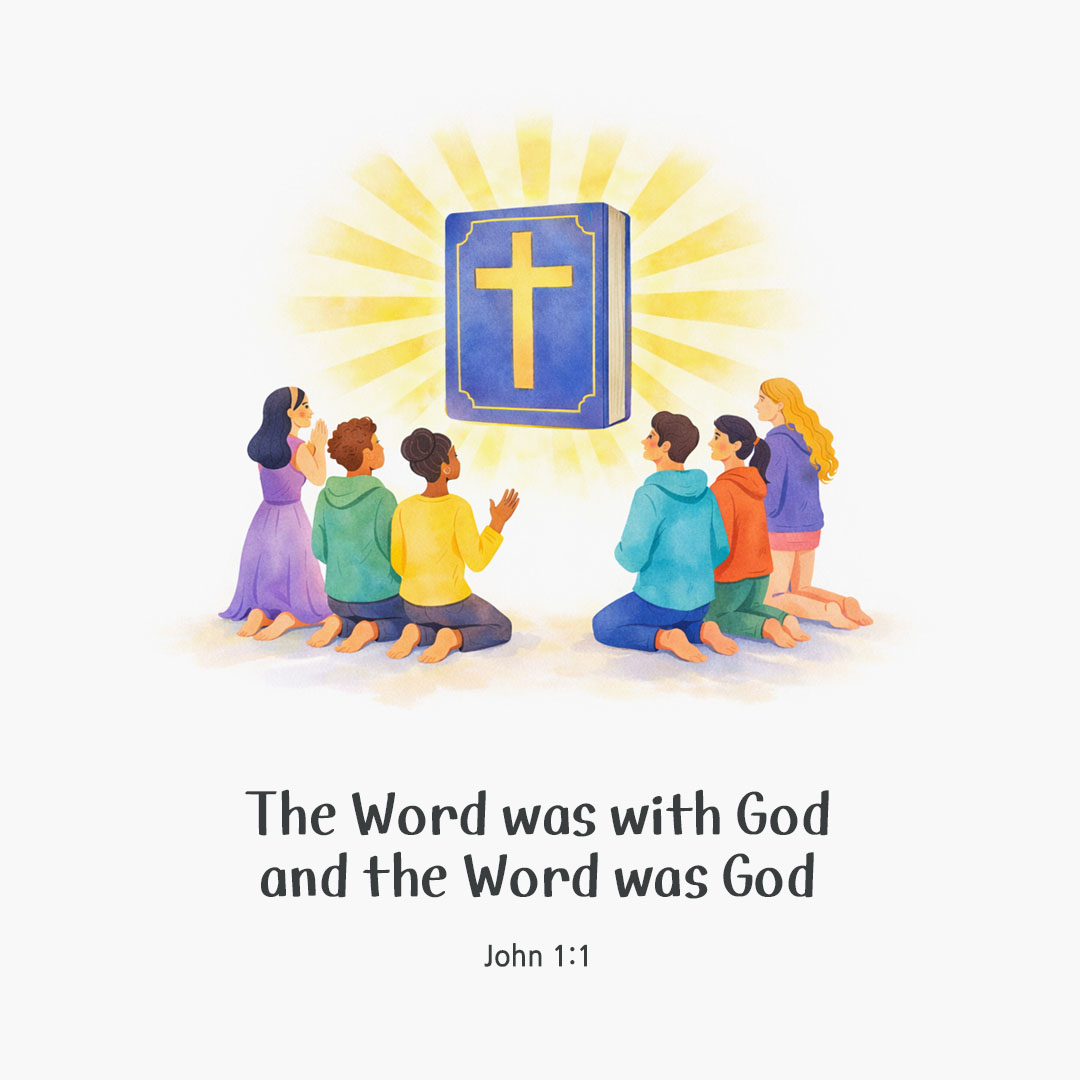The Word was with God and the Word was God. (John 1:1) by pieonane Daily Bible quote image