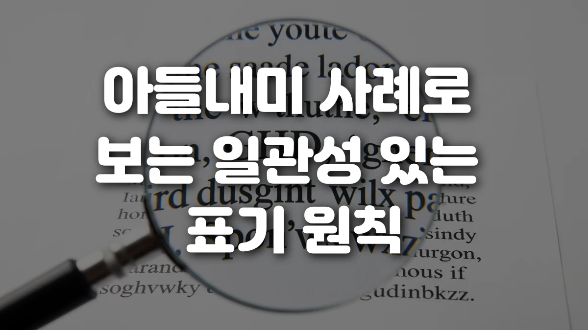 아들내미 사례로 보는 일관성 있는 표기 원칙