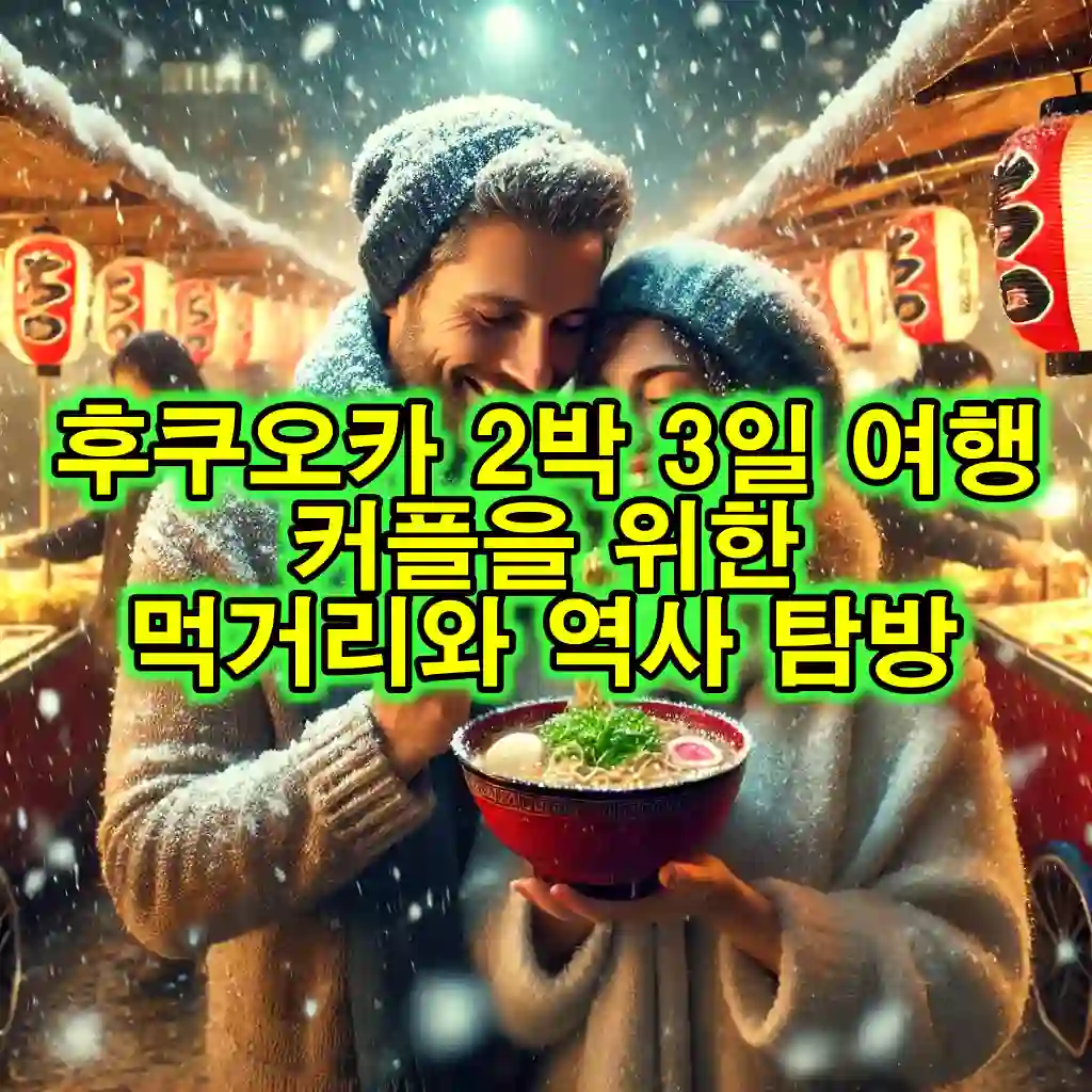 후쿠오카 2박 3일 여행 가이드: 커플을 위한 먹거리와 역사 탐방 플랜