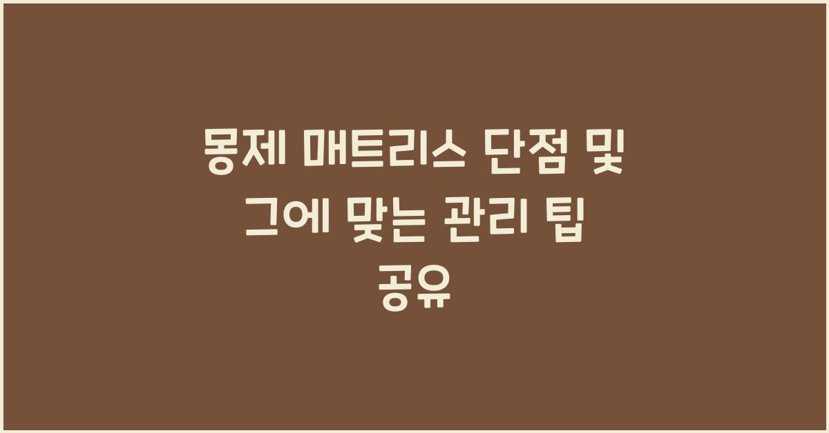 몽제 매트리스 단점