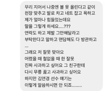 이번 폭로로 네티즌에게 DM으로 공격받고 반박하는 DM 내용