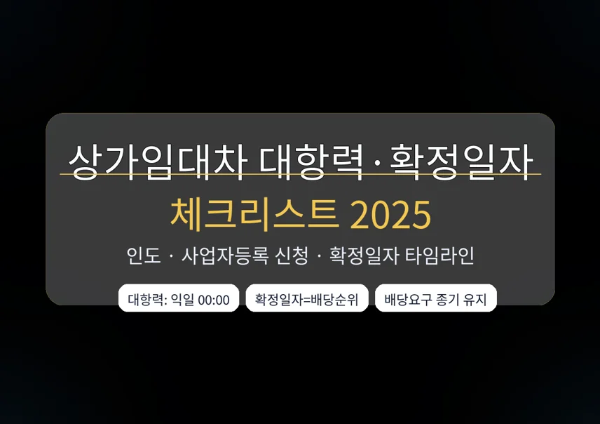상가임대차_대항력·확정일자_체크리스트_2025