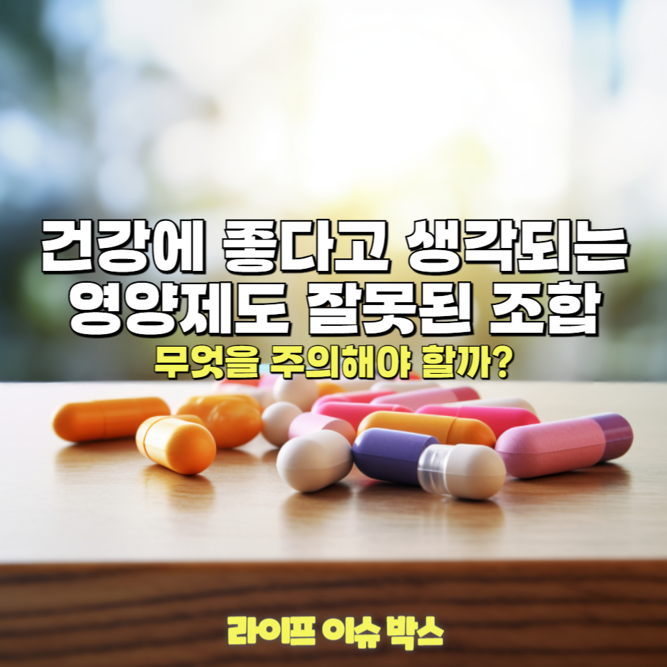 강에 좋다고 생각되는 영양제도 잘못된 조합으로 복용하면 독