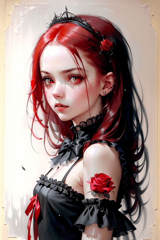 Playground AI로 생성한 그림(1) - 뱀파이어 소녀