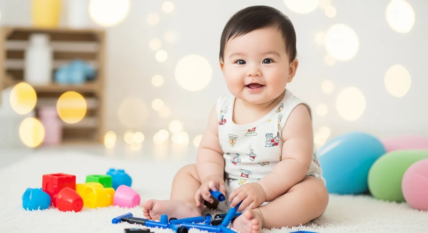 장남감을 갖고 노는 아기