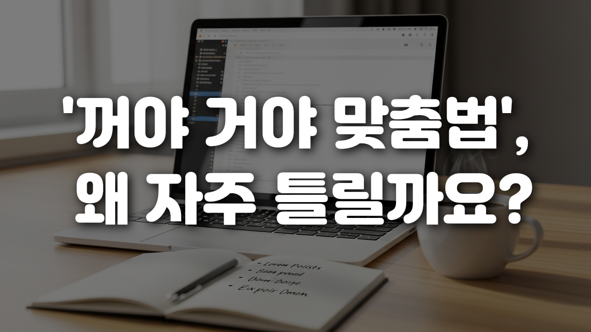 꺼야 거야 맞춤법 왜 자주 틀릴까요