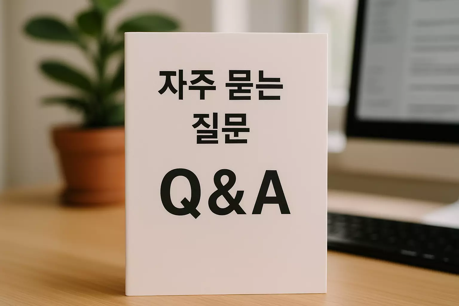2025 자라 세일 자주 묻는 질문 Q&A 정리된 데스크용 안내판 이미지