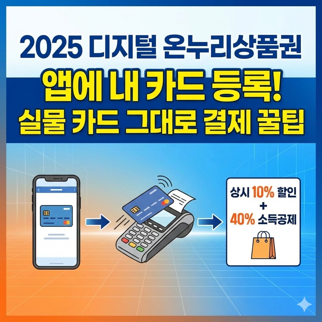 디지털 온누리상품권 (카드형) 사용법 및 10% 할인, 40% 소득공제 혜택 안내 썸네일