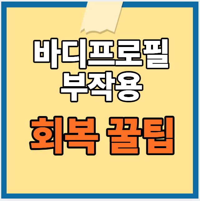 바디프로필 부작용 회복 꿀팁