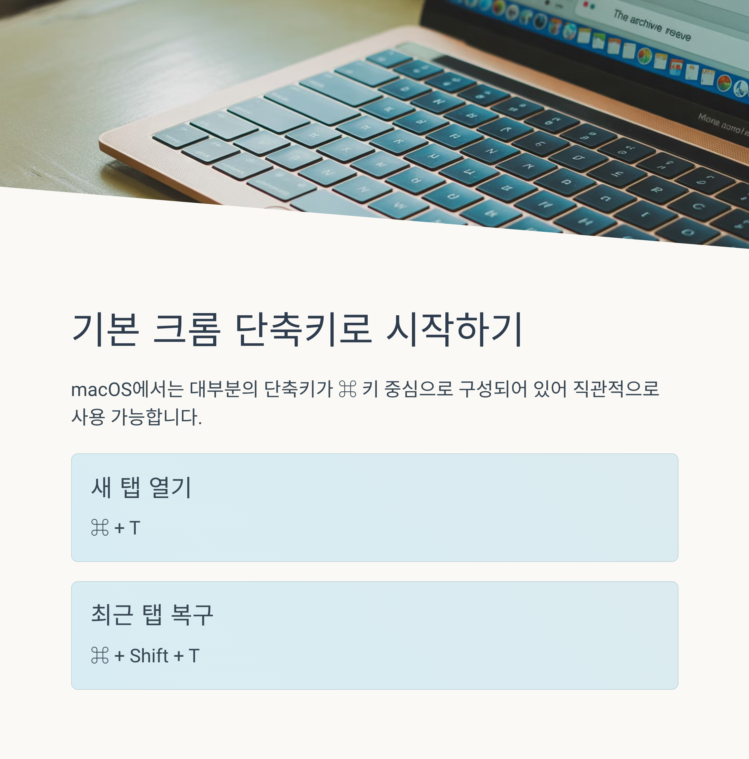 맥북 크롬 단축키