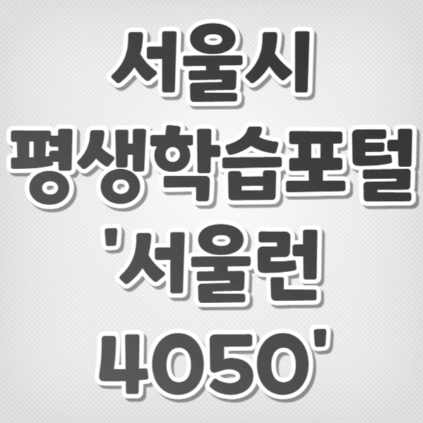 서울시 평생학습포털(서울런 4050)