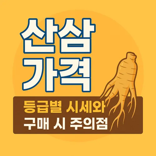 산삼 가격 등급별 정리 이미지