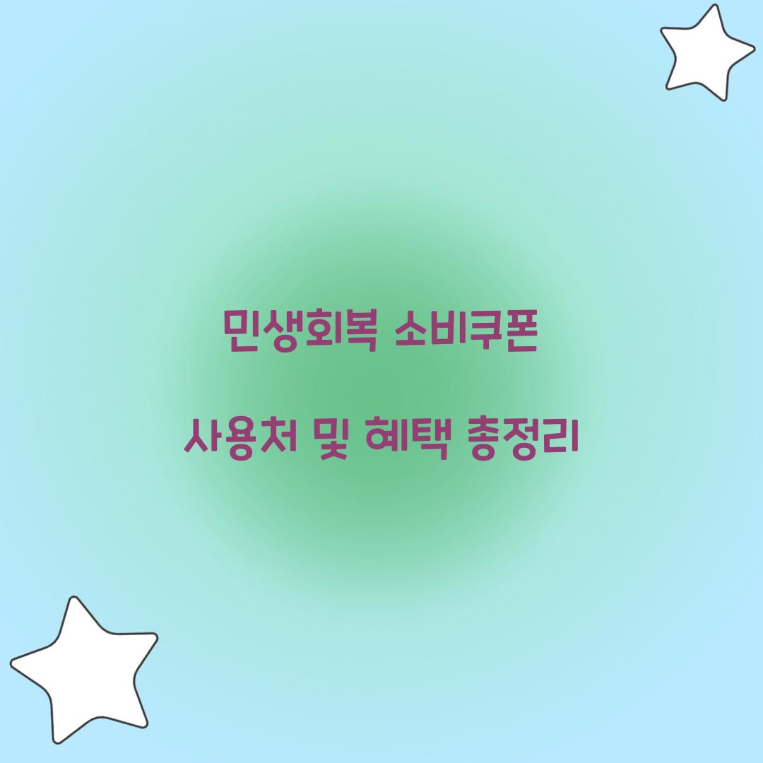 민생회복 소비쿠폰
