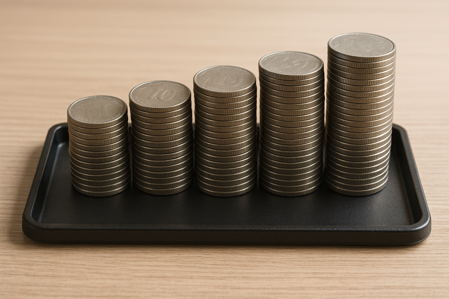 돈이 쌓여있는 모습