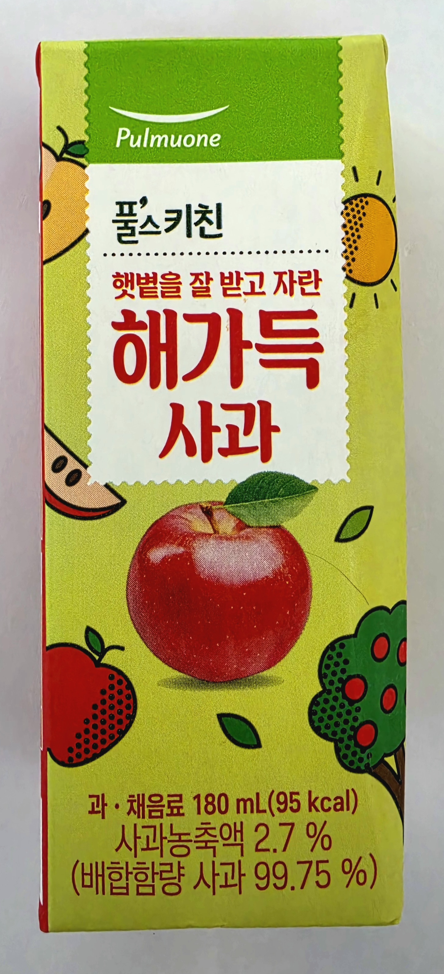 풀무원 풀스키친 해가득 사과 180mL 포장지 앞면