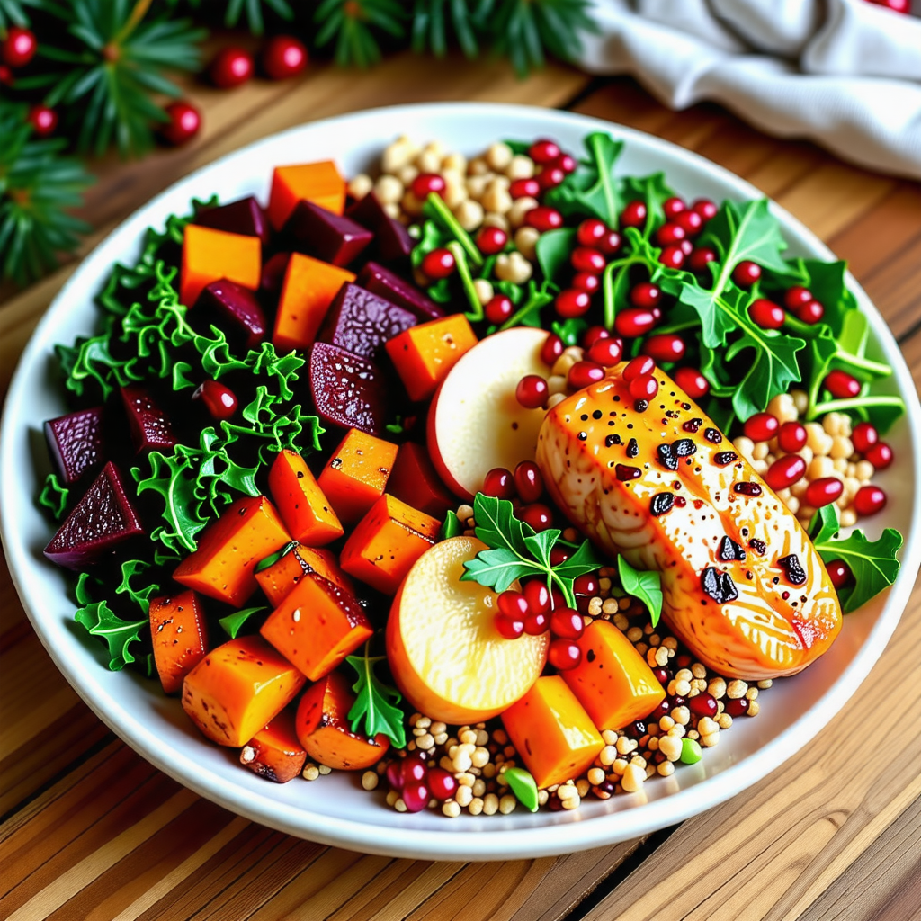 겨울철 식재료로 구성된 건강한 한끼 식사