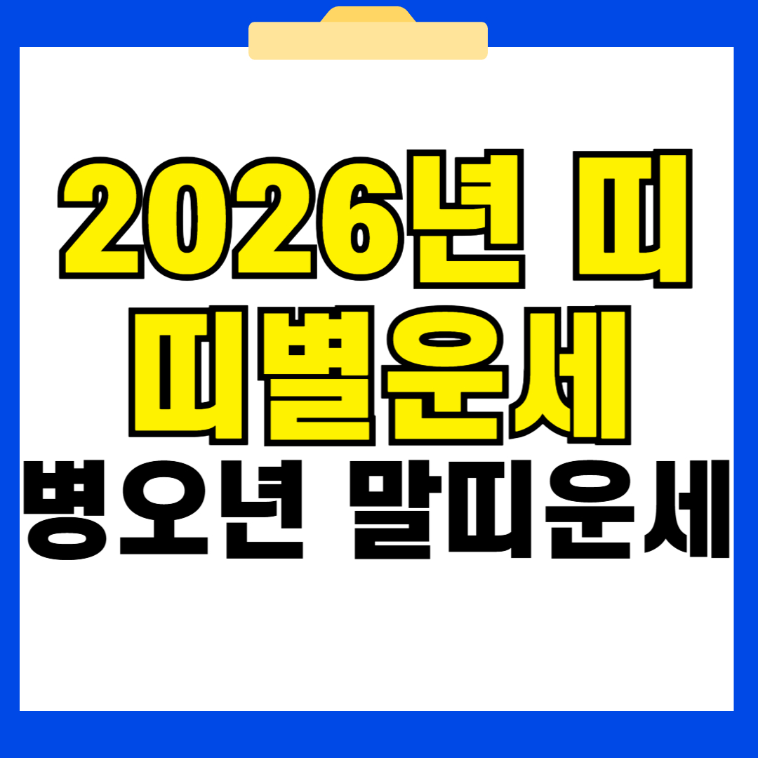 2026년 띠별 운세 총정리 병오년