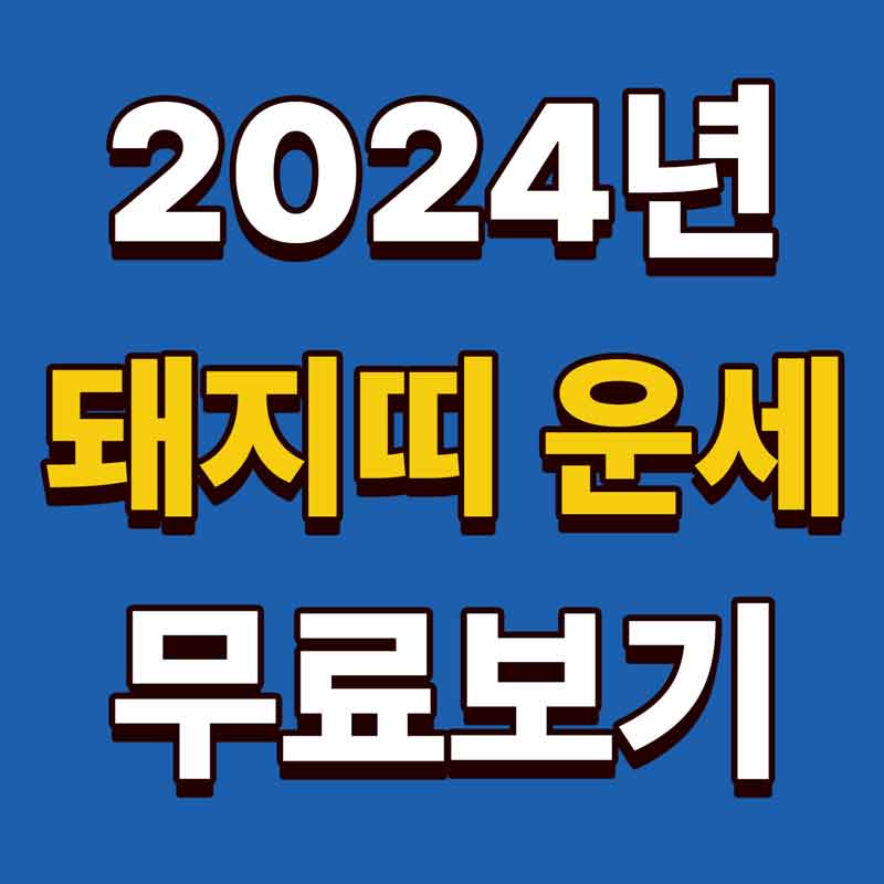 2024년 돼지띠 운세