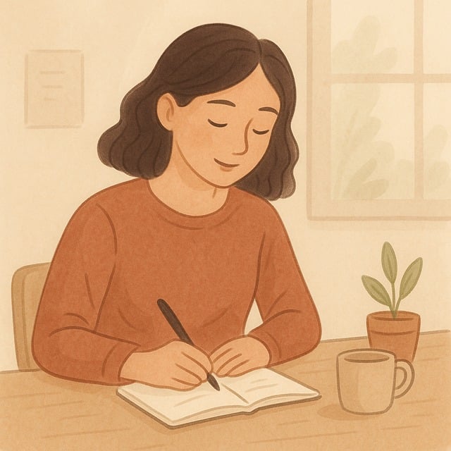 감정 일기를 쓰는 이미지