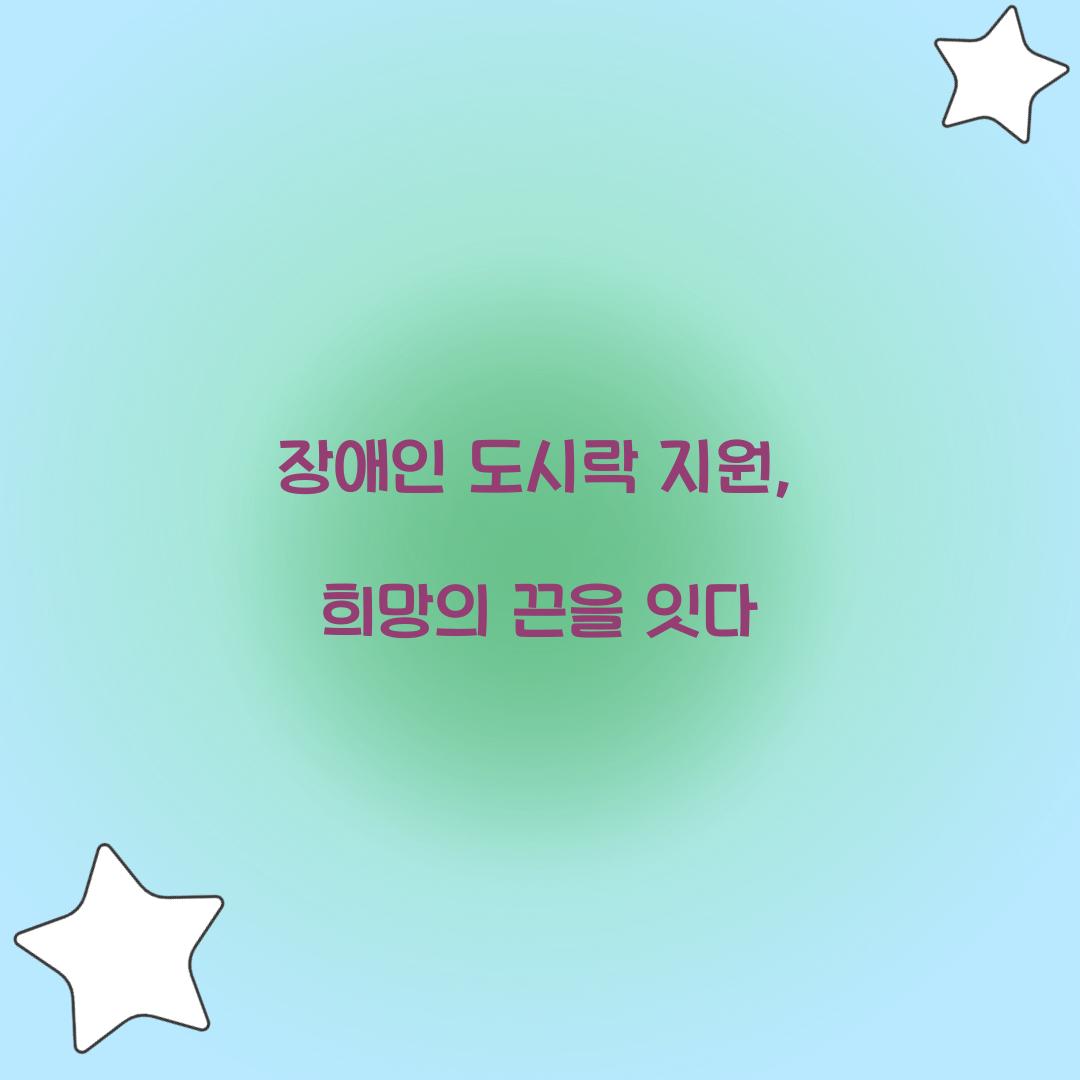 장애인 도시락 지원