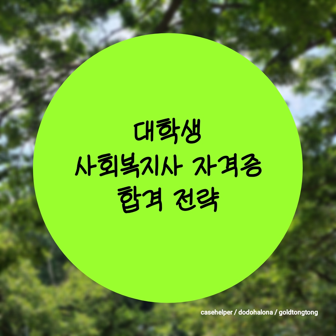 (2025 대학생 가이드) 사회복지사 자격증 합격 전략 완전 정리