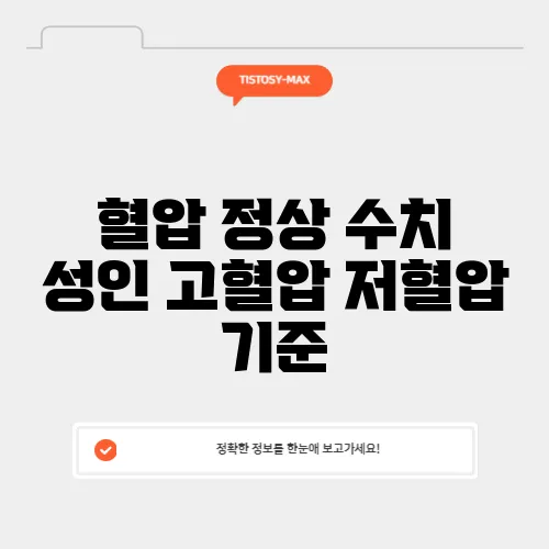 혈압 정상 수치 성인 고혈압 저혈압 기준