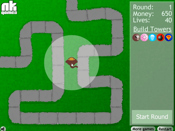 풍선타워디펜스-플래시게임-시작-화면