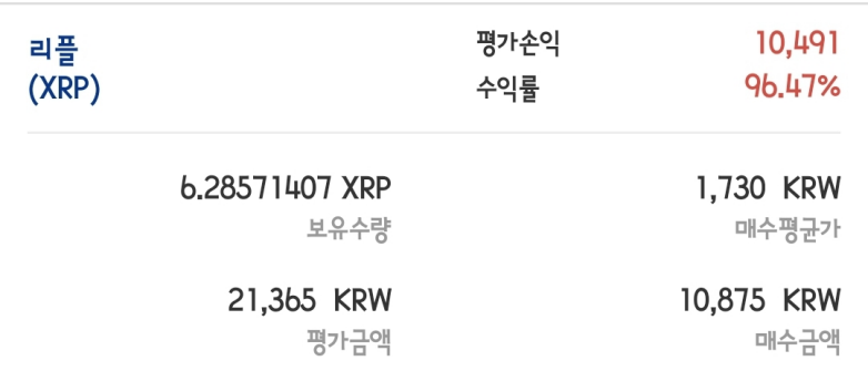 리플 하루만에 90% 오르다