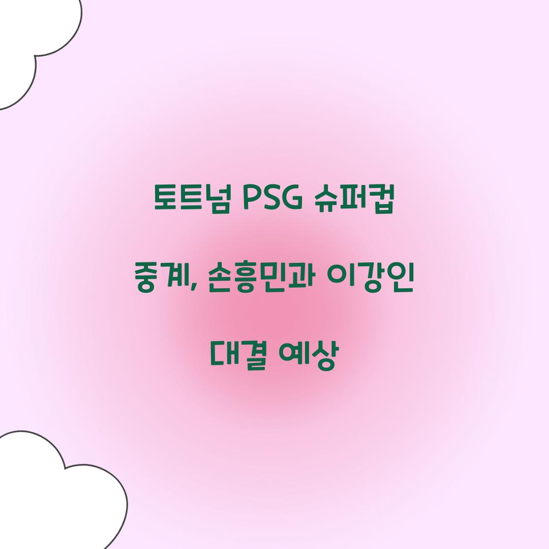 토트넘 PSG 슈퍼컵 중계