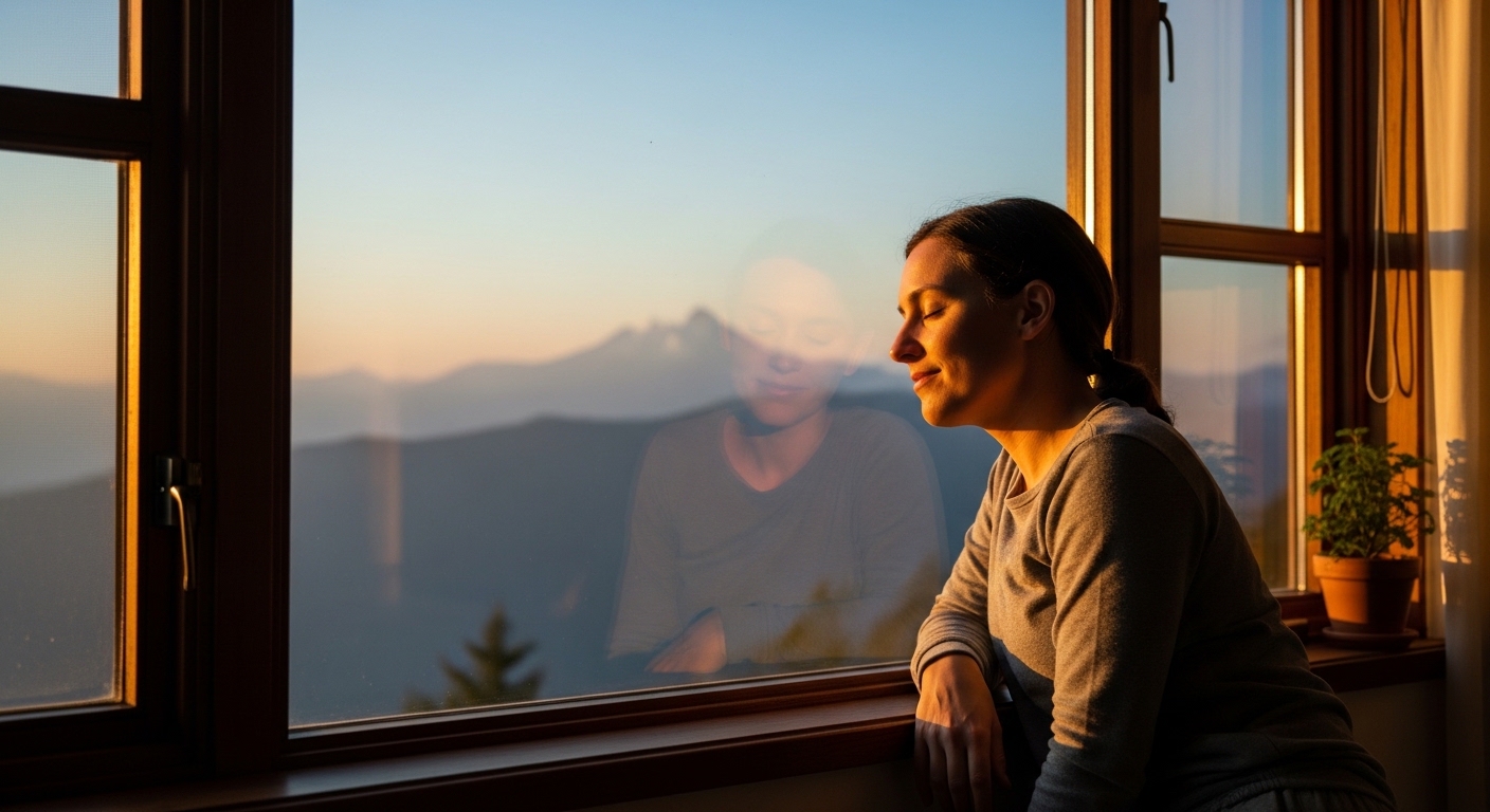 어두운 방에서 스마트폰을 사용하며 눈 피로를 느끼는 모습