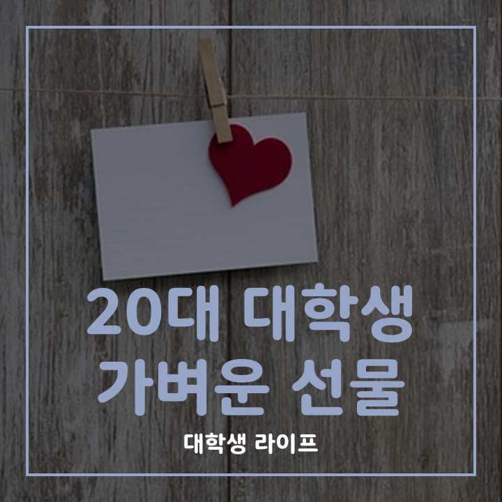 20대 대학생 가벼운 선물 표지