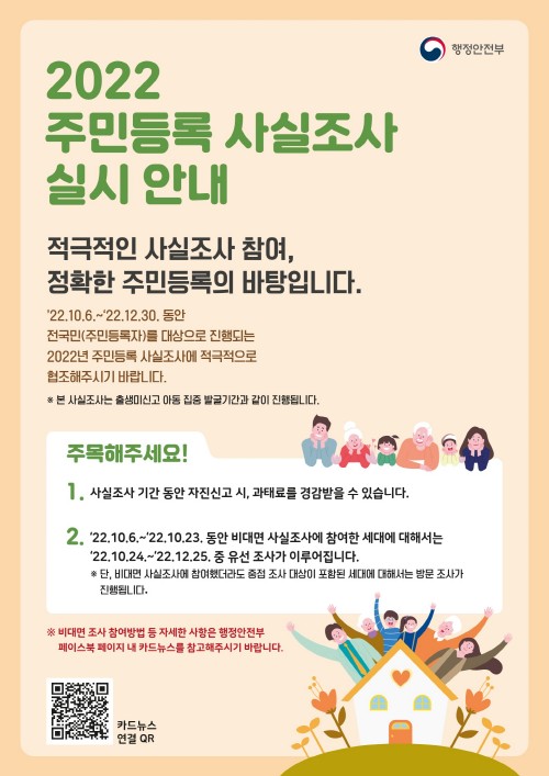 2022년 주민등록 사실 조사 안내