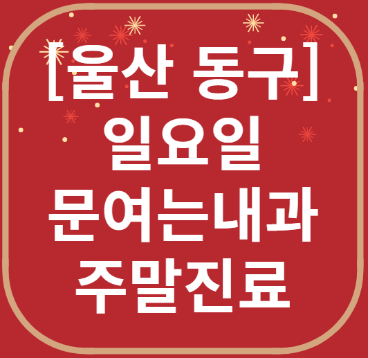 울산 동구 일요일 문 여는 내과 리스트 ❘ 토요일 주말 야간진료 병원 찾기